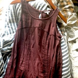 Burgundy Tank with Textured Details